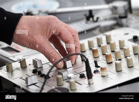 Dj Mixing Lp Vinyl Records Stock Photo Alamy