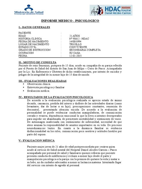 Informe Medico Ejemplo