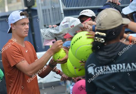 Holger Rune Den Sign Autograph Take Editorial Stock Photo Stock Image