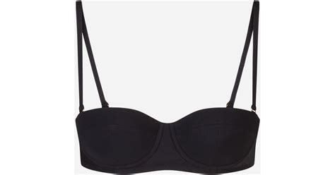 Dolce Gabbana Synthetic Solid Color Balconette Bikini Top In Nero