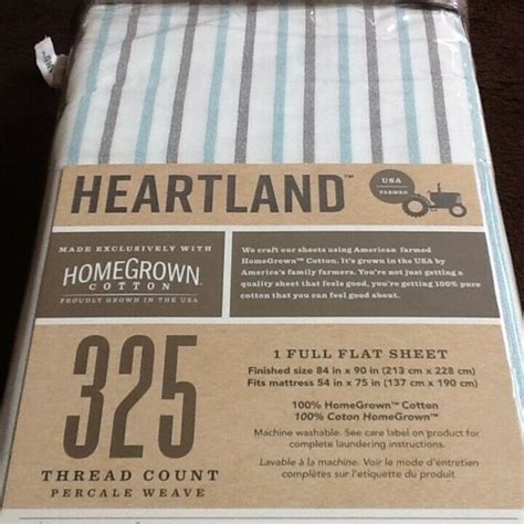 Heartland | Bedding | New Stripe Heartland 325 Tc 0 Cotton Percale Full Flat Sheet | Poshmark