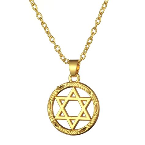 Dawapara Gold Color Men Star Of David Necklace Magen David Pendant