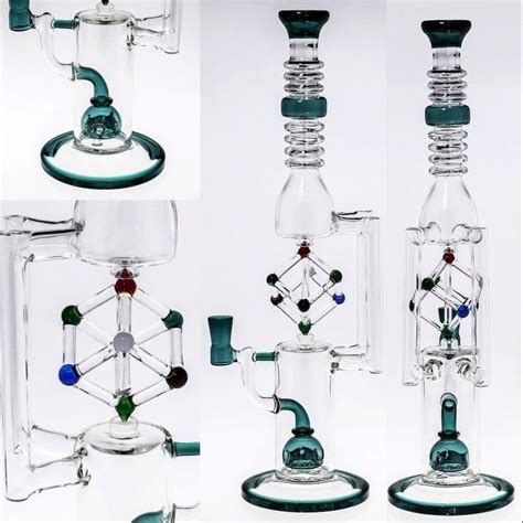 2019 Hunter Rotatable Cube Glass Bongs Two Fuction Oil Rigs Water Pipes