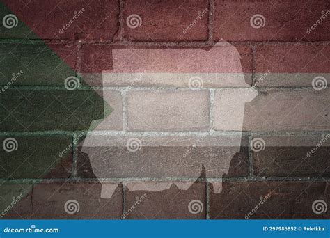 Map And Flag Of Sudan On A Old Brick Wall Stock Photo Image Of Banner