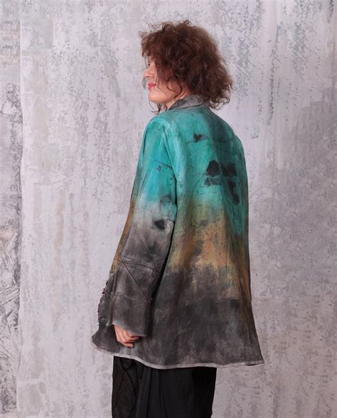 Art To Wear By Tatiana Palnitska Mixed Fabrics Touch Of Grunge Jacket