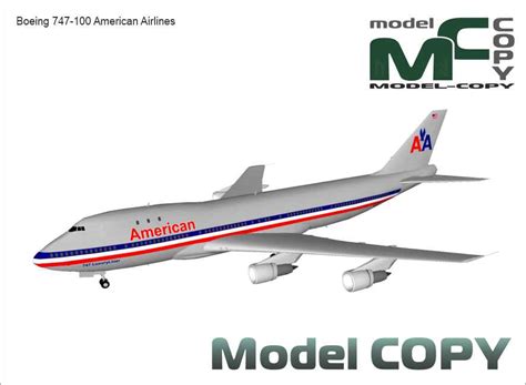 Boeing 747 100 American Airlines 3D Model 65263 Model COPY Default