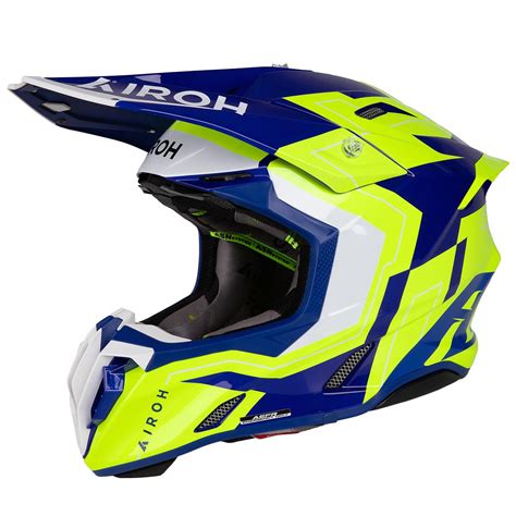 Airoh Motocross Helm Twist 3 Dizzy Blau Gelb Gloss Maciag Offroad