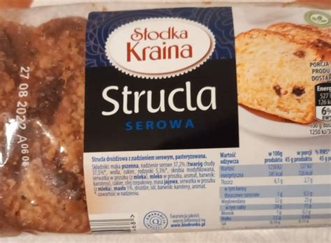 Strucla serowa Slodka Kraina kalorie kJ i wartości odżywcze