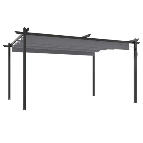 Tonnelle De Jardin Avec Toit R Tractable X M Anthracite Sur Jardinao