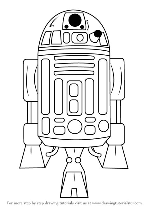 How To Draw R2 D2 From Star Wars Star Wars Step By Step