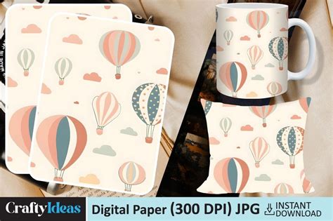 Hot Air Balloons Seamless Pattern Graphic By Craftyideas Creative Fabrica