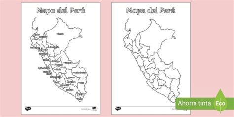 Mapa Del Per Y Sus Regiones Para Colorear Twinkl Per