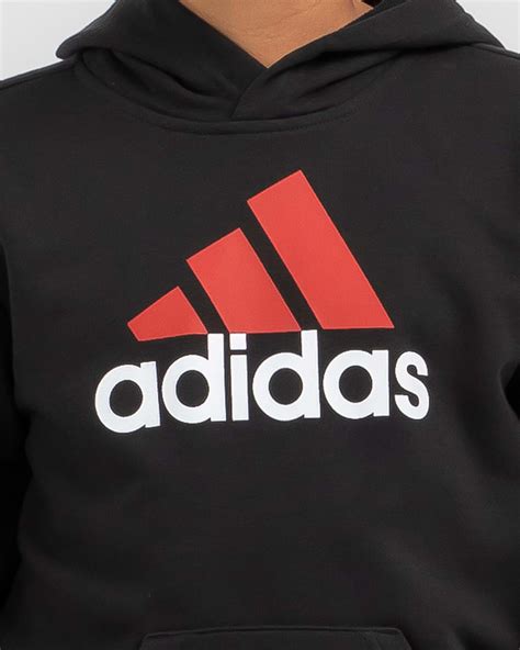 Shop Adidas Boys Big Logo 2 Colour Hoodie In Blackbetter Scarletwhite Fast Shipping And Easy