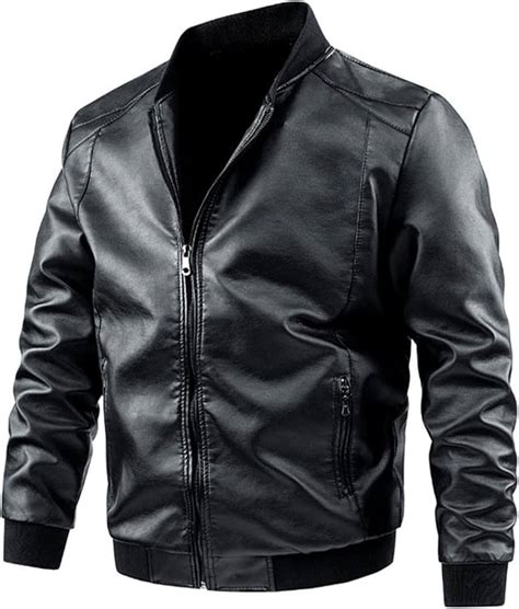 Chaquetas De Cuero Para Hombre Slim Fit