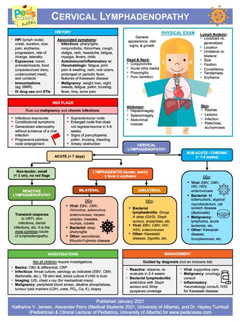 Pediatric On Squares On Twitter Summary Of Cervical Lymphadenopathy