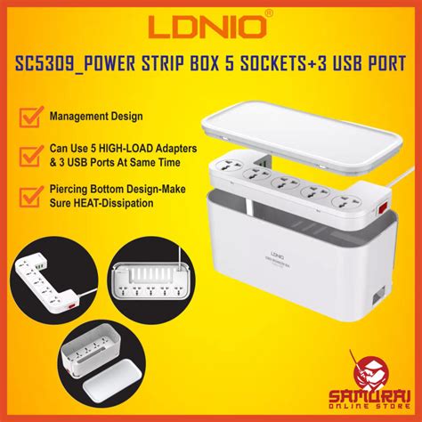 Ldnio Sc Management Cord Organizer Power Strip Box With Socket