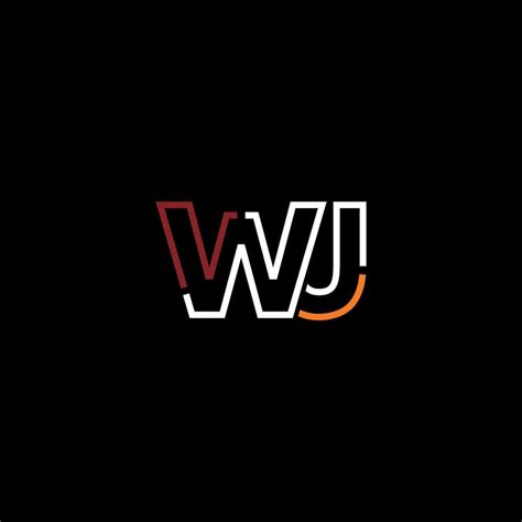 Abstract Letter WJ Logo Design With Line Connection For Technology And