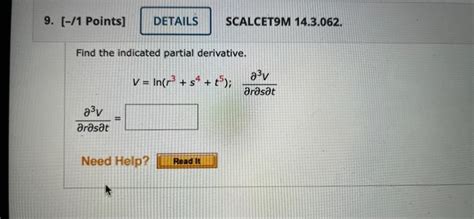 Solved 9 1 Points DETAILS SCALCET9M 14 3 062 Find The Chegg