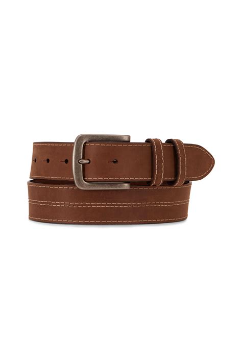 Torino Taupe Leather Top Stitch Belt Mitchell Stores