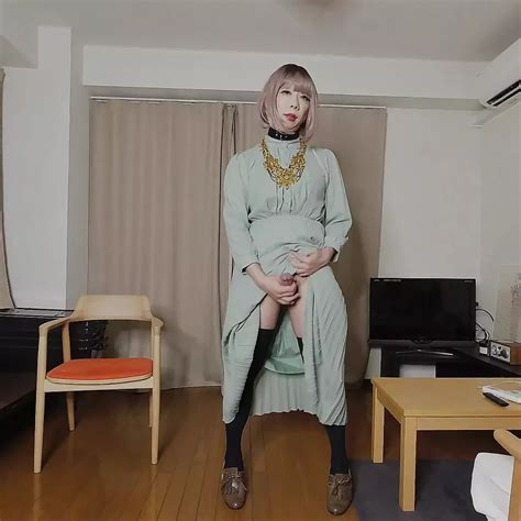 Japanese Crossdresser Cumshots When Excited By Genitals Touched By Long Dress Shemale Porn