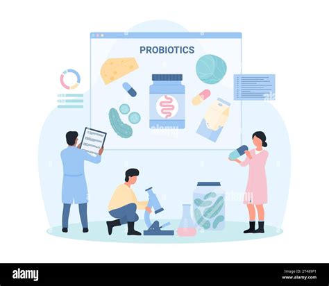 Probiotics And Prebiotics For Digestive Health Vector Illustration