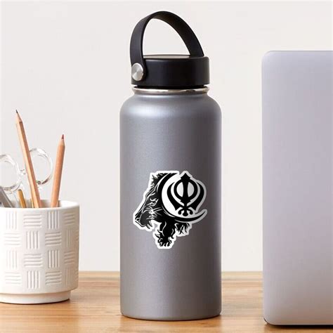 Khanda With Lion Sticker For Sale By Guri386 Redbubble