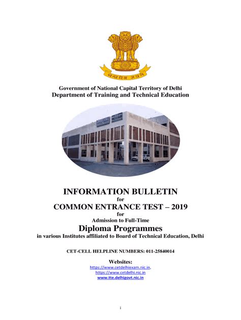 Fillable Online It Delhigovt Nic Information Bulletin Diploma