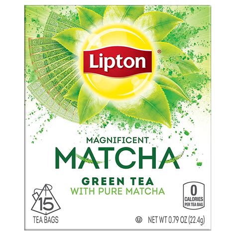 Lipton Green Tea Bags, Matcha Green Tea 15 Count