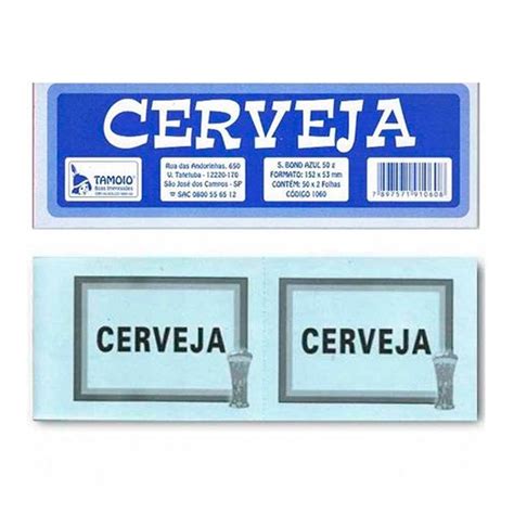 Ficha Cerveja 50x2 Folhas Tamoio Na Papelaria Art Nova