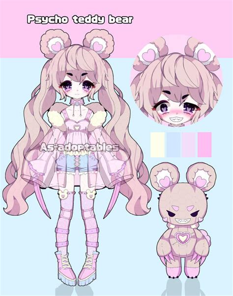 Psycho Teddy Bear Adoptable Closed By As Adoptables On Deviantart