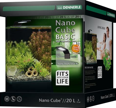 DENNERLE Nano Cube Basic 20 L Nano Aquarium 25 X 25 X 30 Cm Avec