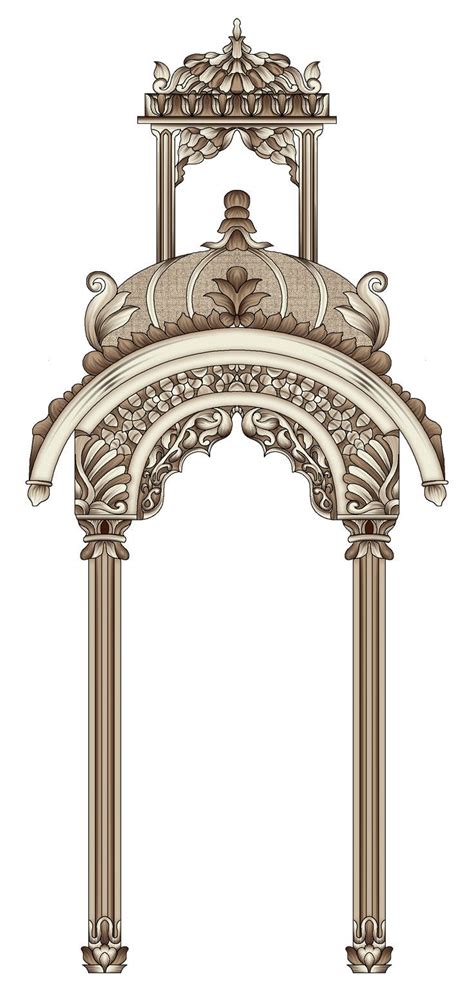 Pillar Design Baroque Ornament Digital Borders Mughal Border Design