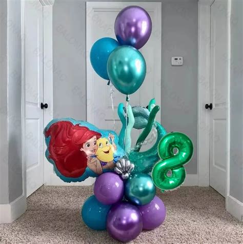 Tema Disney Ariel Princesa Pequena Sereia Foil Bal Es Bal Es Menina