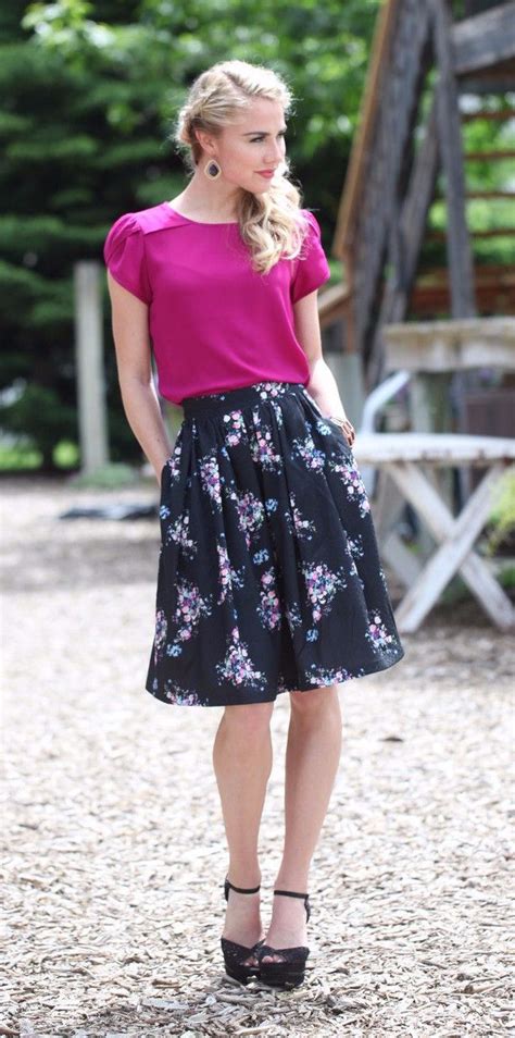 Black Floral Skirt Floral Skirt Modest Outfits Black Floral Skirt