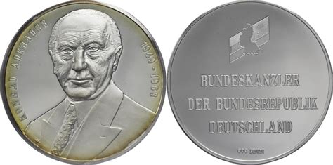 Medaille O J Konrad Adenauer Bundeskanzler Der Bundesrepublik