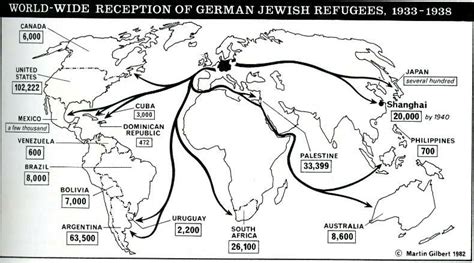 Worldwide Diaspora Of German Including Austrian Jewish Refugees