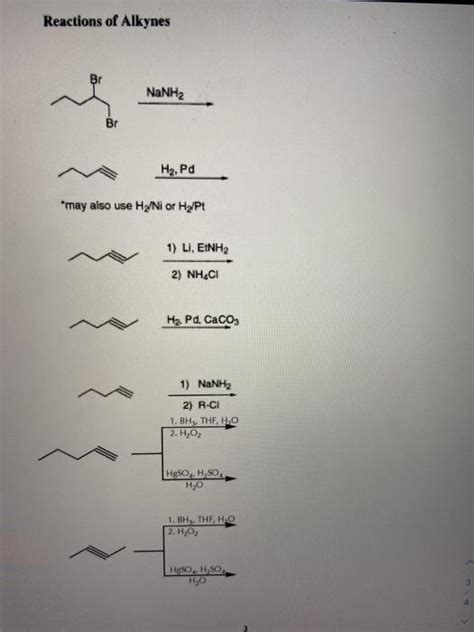 Solved Reactions of Alkynes NaNH2 Br H2, Pa *may also use | Chegg.com