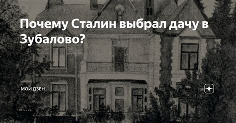 Почему Сталин выбрал дачу в Зубалово? | Россия ХХ век | Дзен