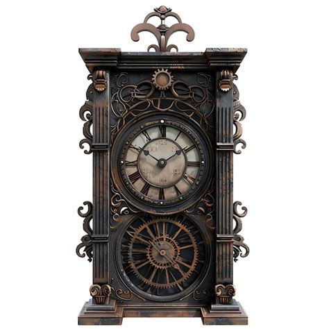 Vintage Ornate Clock With Roman Numerals And Gearwork Premium Ai