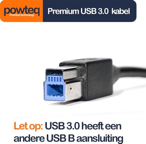 Powteq Meter Premium Usb Kabel Usb A Naar Usb B Bol