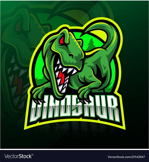 Dinosaur Sport Mascot Logo Design Royalty Free Vector Image