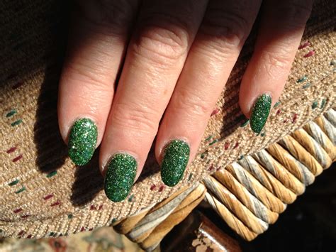 Green Glitter Acrylic Nails With Gel Coat Acrylic Nails Glitter