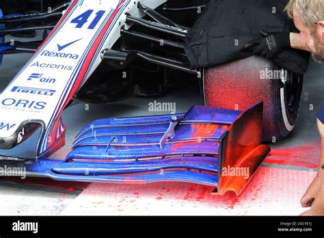 Williams FW41 Front Wing With Flow Vis Paint Formula One Testing