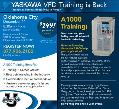 Yaskawa VFD Training Coming to Oklahoma City | Innovative-IDM: Behind ...