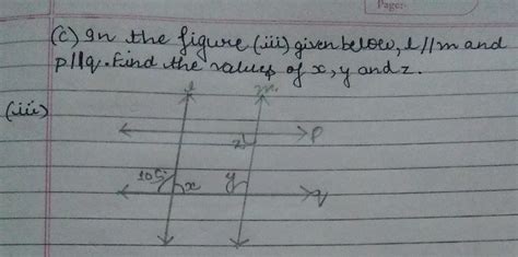 In The Figure Given Below L Parallel M And P Parallel Q Find The Value