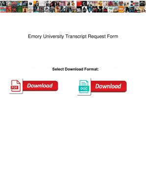 Fillable Online Emory University Transcript Request Form Emory