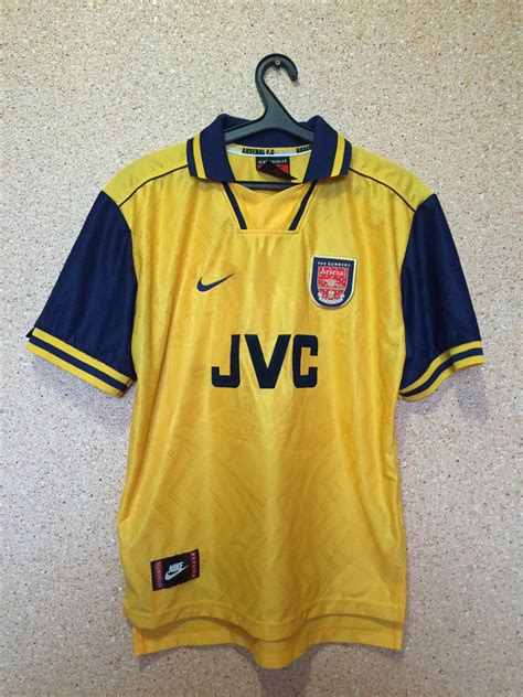 Arsenal Away Football Shirt 1996 1997 Sponsored By Jvc