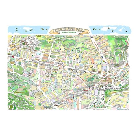 Highland Park CA Map Print Hand-drawn L.A. California Art Home ...