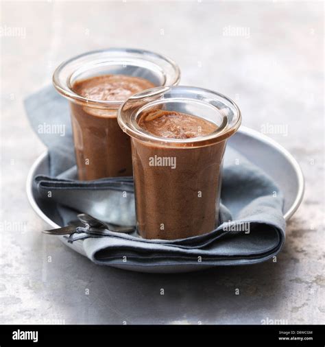 Individual Chocolate Mousses Stock Photo Alamy