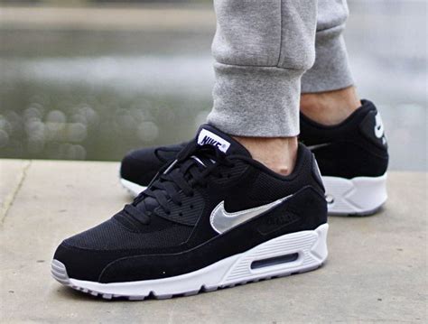 Nike Air Max 90 Essential Black Silver White Sneakers Actus